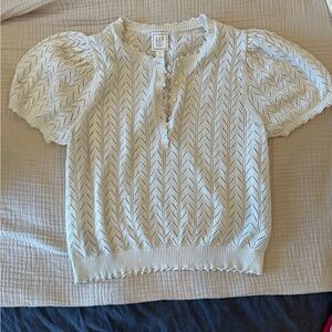 Gap × DÔEN Linen-Blend Pointelle Sweater Sz M